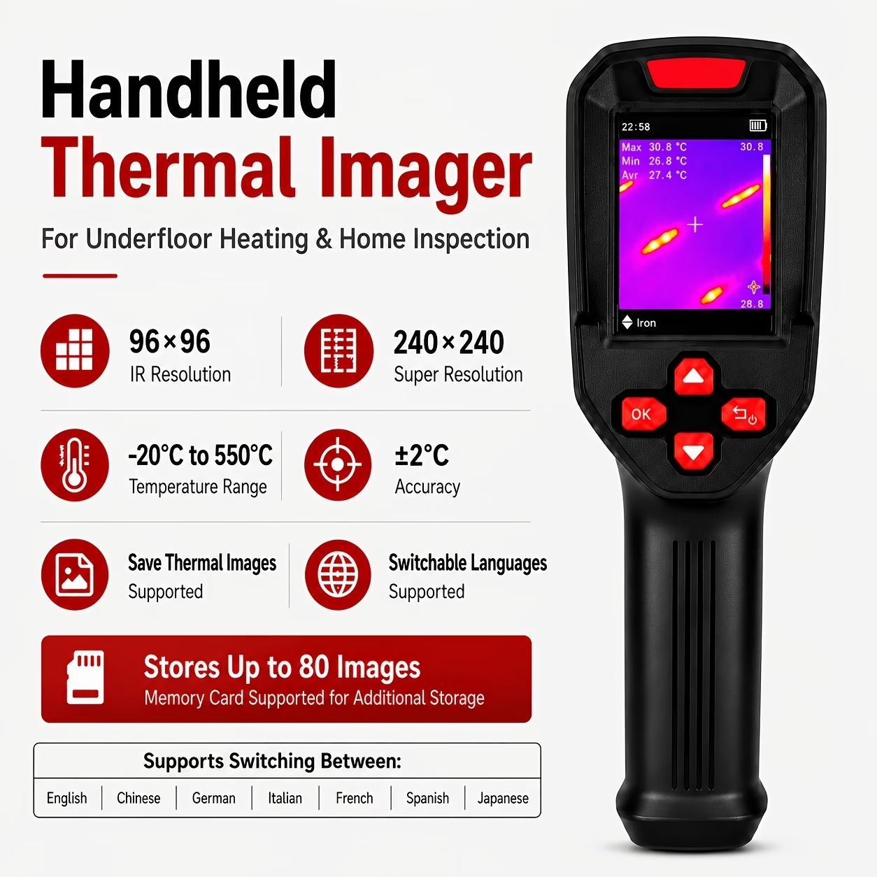 Thermal Imaging Camera Pcb Repair - USB充電式サーマルイメージングカメラ HD IR 240×240 -20 °