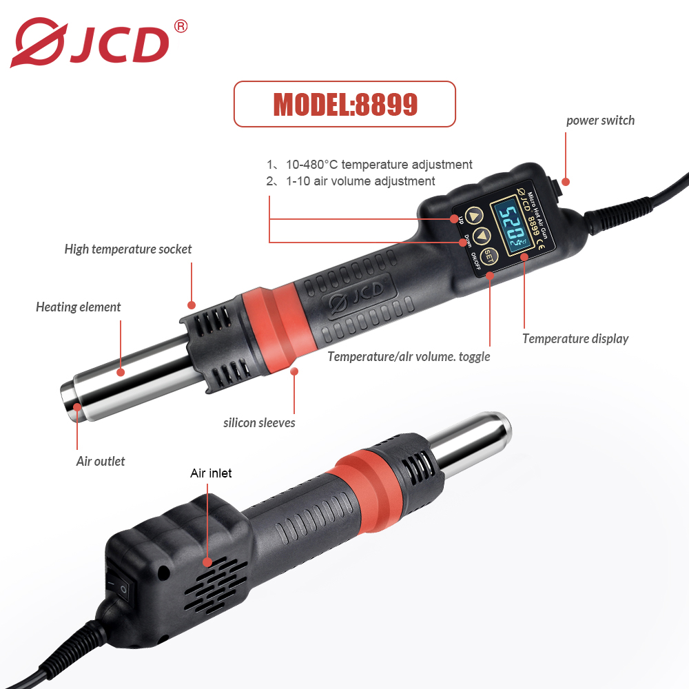 JCD 8899 2 in 1 はんだ付けステーション 75 - 2 In 1 Soldering Rework Station 750W のレビューと価格